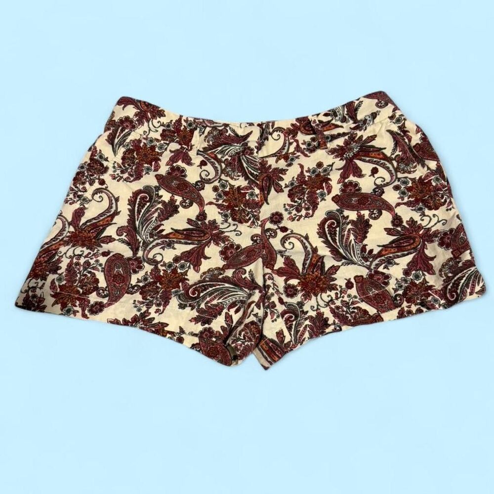 LOFT paisley print linen shorts Size 6